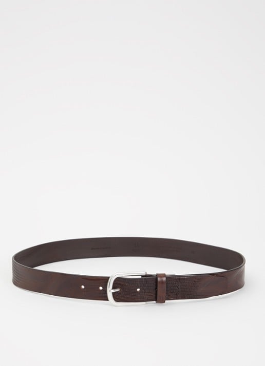 Boggi Milano Riem van leer met structuur