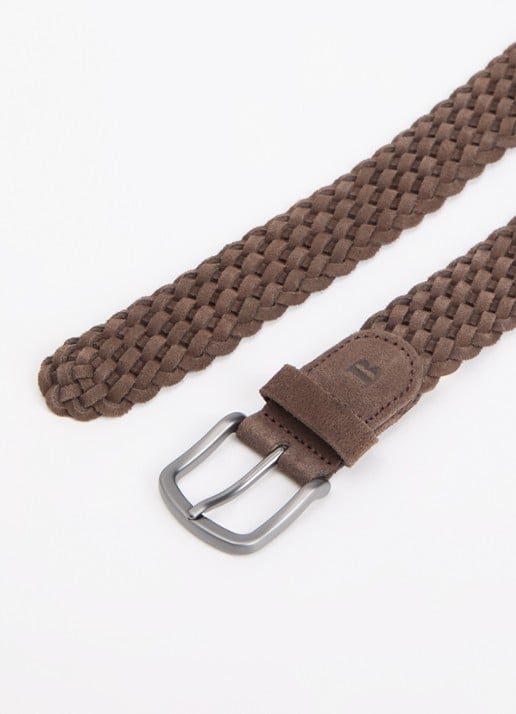 Boggi Milano Riem van suède - detail donkerbruin