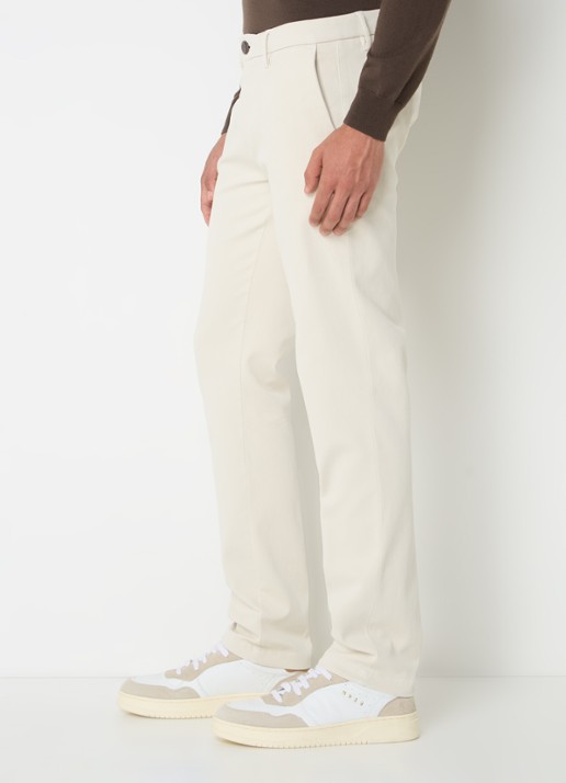 Boggi Milano Slim fit chino met steekzakken - detail 4 gebroken wit