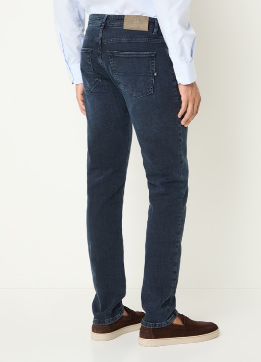 Boggi Milano Slim fit jeans met donkere wassing - achterkant 5 indigo
