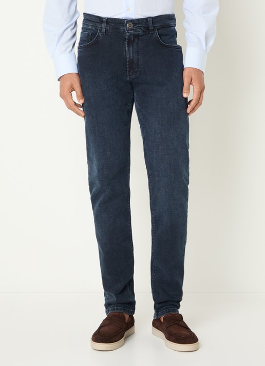 Boggi Milano Slim fit jeans met donkere wassing