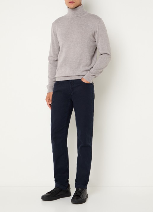 Boggi Milano Slim fit jeans met gekleurde wassing en steekzakken - voorkant 5 donkerblauw