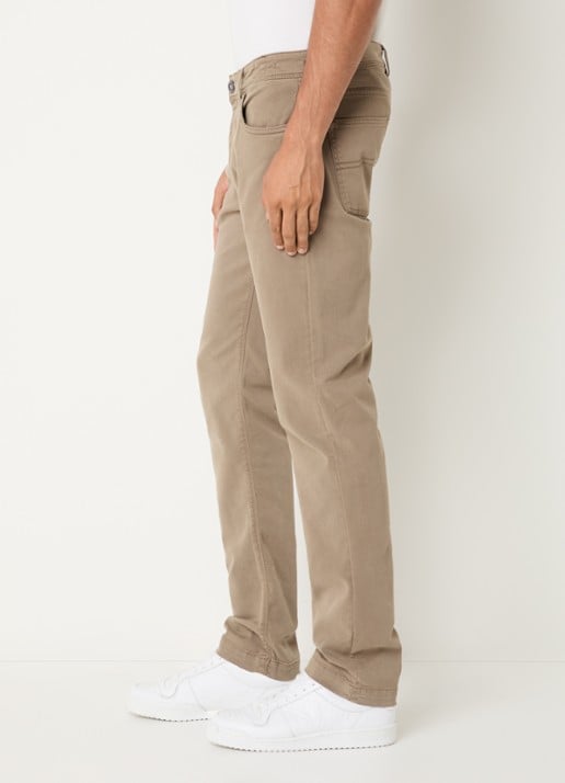 Boggi Milano Slim fit jeans met gekleurde wassing - detail 2 donkerbeige