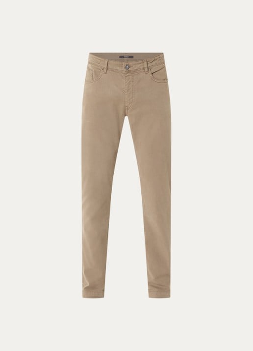 Boggi Milano Slim fit jeans met gekleurde wassing - voorkant 4 donkerbeige