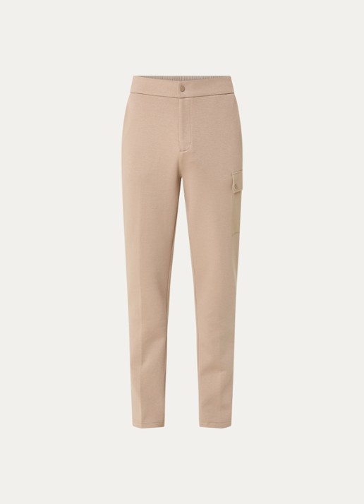 Boggi Milano Slim fit joggingbroek met klepzakken - voorkant camel