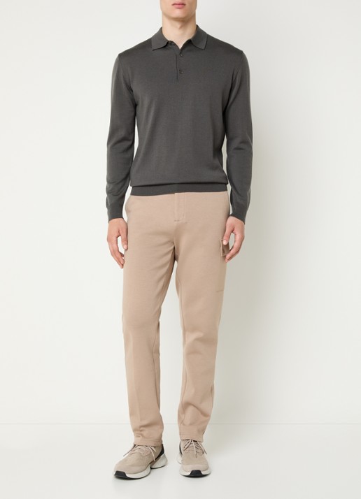 Boggi Milano Slim fit joggingbroek met klepzakken - voorkant 2 camel