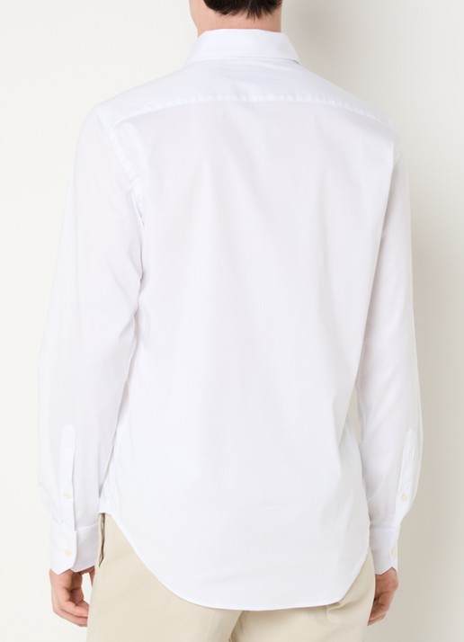 Boggi Milano Slim fit overhemd met cut away kraag - achterkant 3 wit