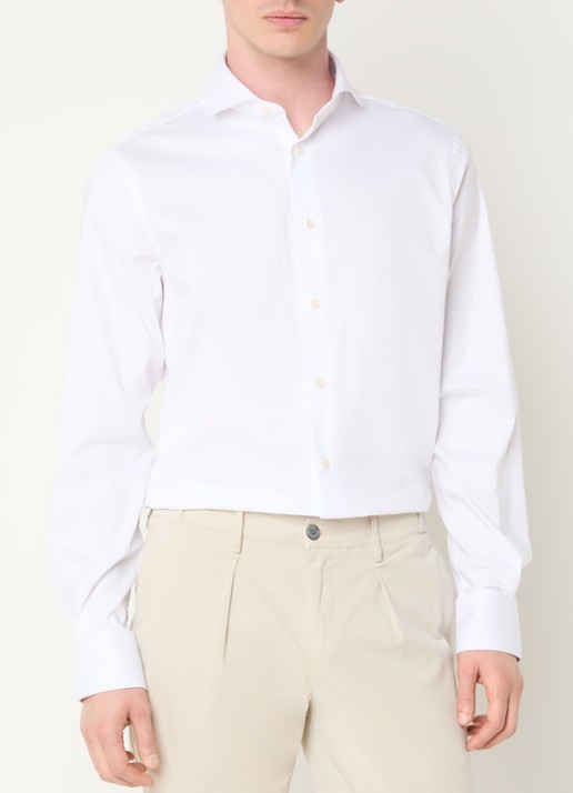 Boggi Milano Slim fit overhemd met cut away kraag