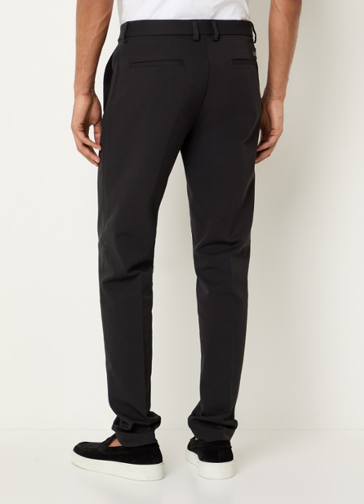 Boggi Milano Slim fit pantalon met persplooi en steekzakken - achterkant 5 zwart