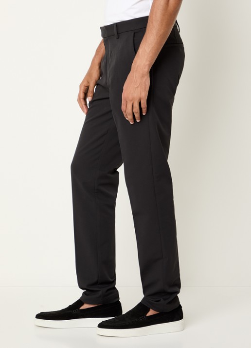 Boggi Milano Slim fit pantalon met persplooi en steekzakken - detail 4 zwart