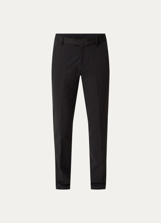 Boggi Milano Slim fit pantalon met persplooi en steekzakken - voorkant zwart
