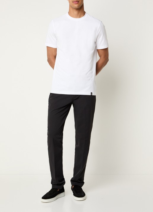 Boggi Milano Slim fit pantalon met persplooi en steekzakken - voorkant 2 zwart