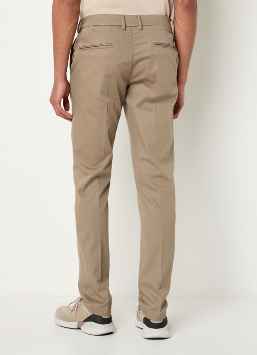 Boggi Milano Slim fit pantalon met steekzakken - achterkant 5 zand