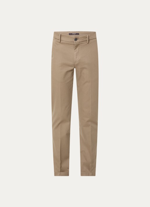 Boggi Milano Slim fit pantalon met steekzakken - voorkant zand