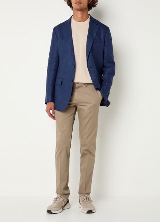Boggi Milano Slim fit pantalon met steekzakken - voorkant 2 zand