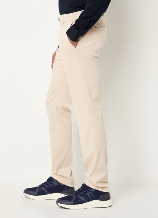 Boggi Milano Slim fit pantalon met steekzakken - detail 5 creme
