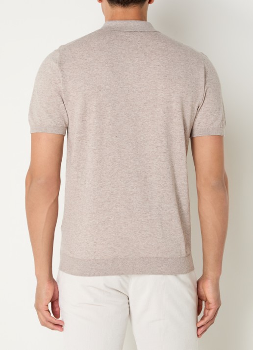 Boggi Milano Slim fit polo in linnenblend - achterkant 4 beige