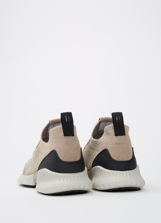 Boggi Milano Sneaker met gebreid bovenwerk - achterkant 5 taupe