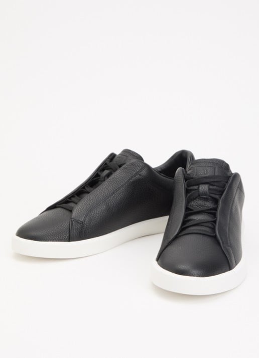 Boggi Milano Sneaker van leer met logo - detail zwart