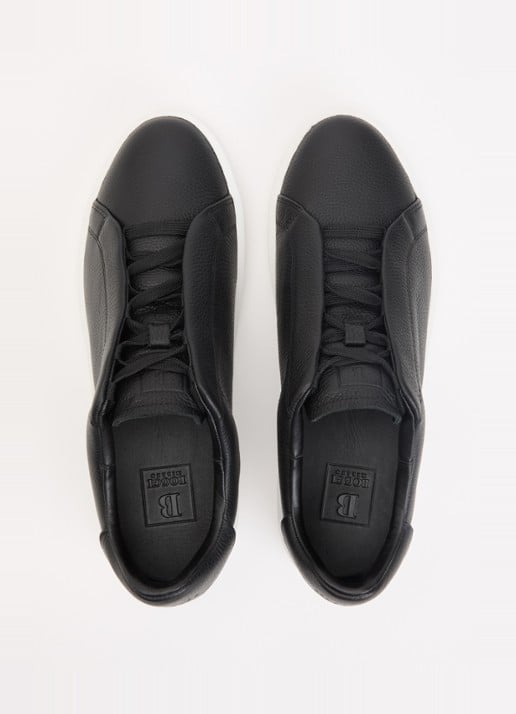 Boggi Milano Sneaker van leer met logo - detail 2 zwart