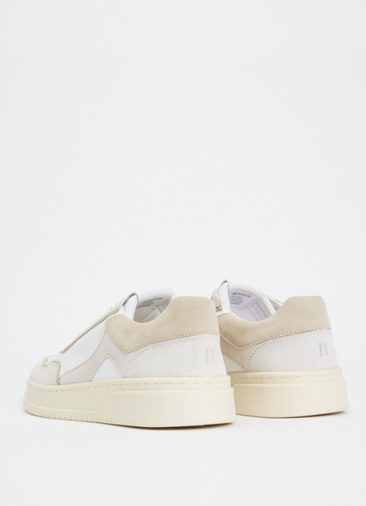 Boggi Milano Sneaker van leer met suède details - achterkant 5 beige