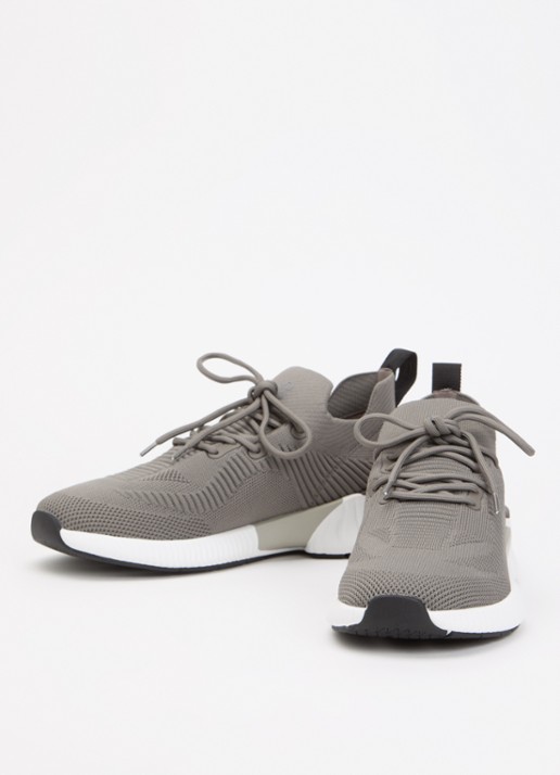 Boggi Milano Sneaker van mesh met logo - detail grijs