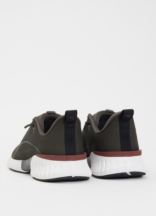 Boggi Milano Sneaker van mesh - achterkant 5 legergroen