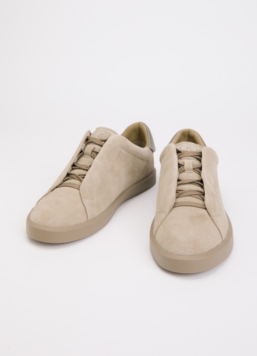 Boggi Milano Sneaker van suède - detail 2 beige