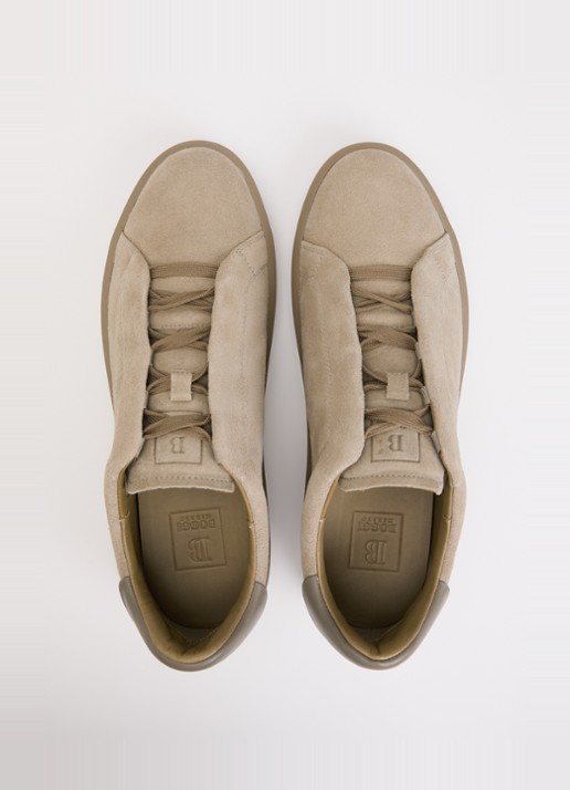 Boggi Milano Sneaker van suède - detail 3 beige