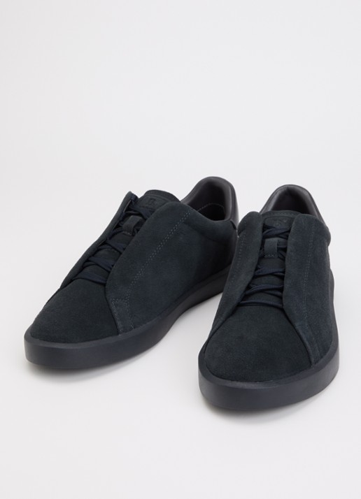Boggi Milano Sneaker van suède - detail 2 donkerblauw