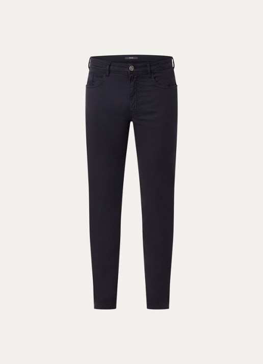 Boggi Milano Straight fit chino met steekzakken - voorkant 4 donkerblauw