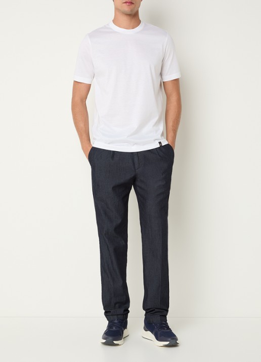 Boggi Milano Straight fit chino met steekzakken - voorkant 3 indigo