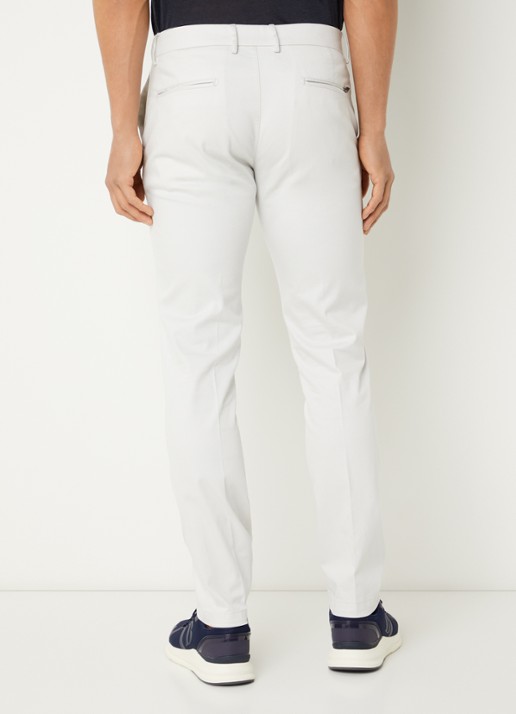 Boggi Milano Straight fit chino met steekzakken - achterkant gebroken wit