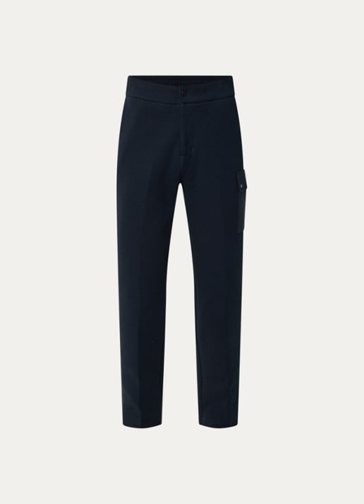 Boggi Milano Straight fit chino met steekzakken - voorkant donkerblauw