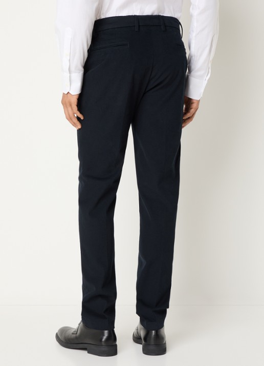 Boggi Milano Straight fit chino met steekzakken - achterkant donkerblauw