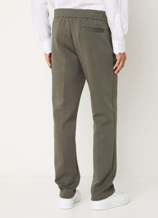 Boggi Milano Straight fit joggingbroek met steekzakken - achterkant 3 bronsgroen