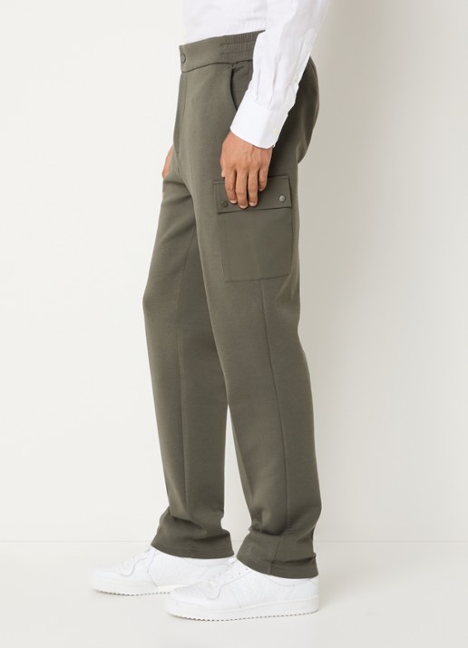 Boggi Milano Straight fit joggingbroek met steekzakken - detail 2 bronsgroen