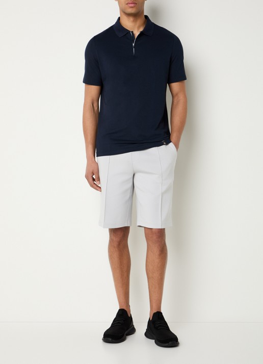 Boggi Milano Straight fit korte broek met steekzakken - voorkant 4 lichtgrijs