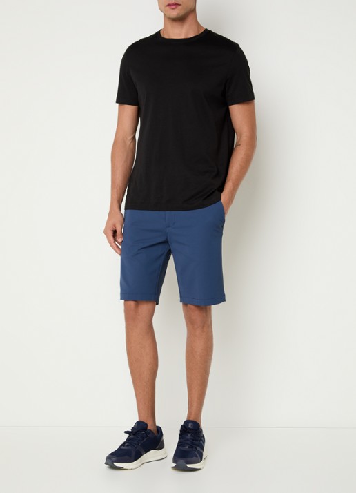 Boggi Milano Straight fit korte broek met steekzakken - voorkant 4 donkerblauw