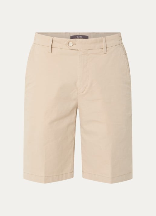Boggi Milano Straight fit korte chino met steekzakken - voorkant 3 creme