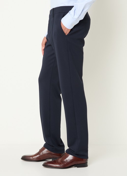 Boggi Milano Straight fit pantalon met steekzakken - detail 2 donkerblauw
