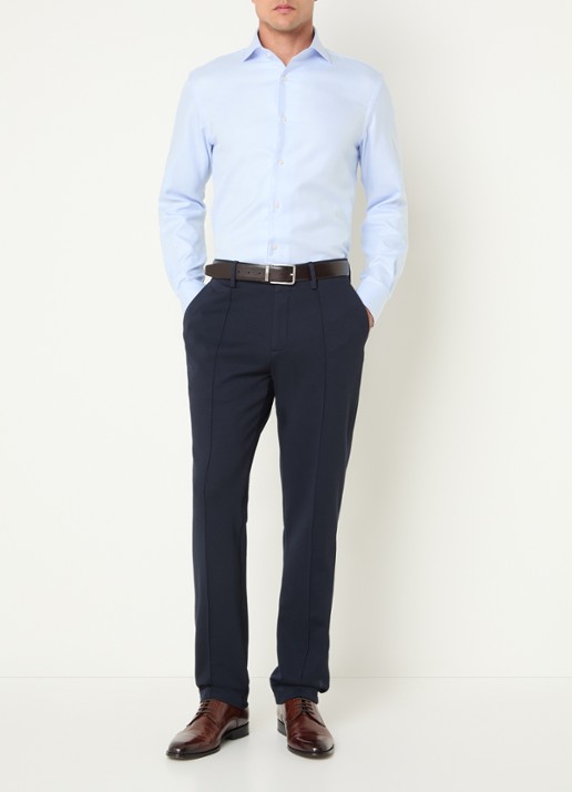 Boggi Milano Straight fit pantalon met steekzakken - voorkant 5 donkerblauw