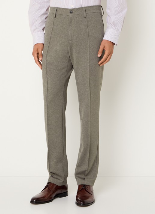 Boggi Milano Straight fit pantalon met steekzakken - detail grijs