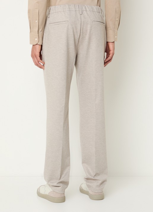 Boggi Milano Straight fit pantalon met trekkoord en steekzakken - achterkant creme