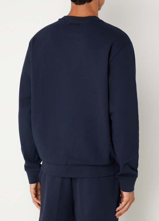 Boggi Milano Sweater met ronde hals - achterkant 4 donkerblauw