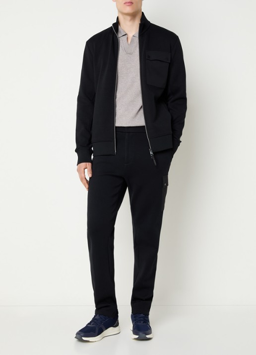 Boggi Milano Sweatvest met borstzak - voorkant 3 zwart