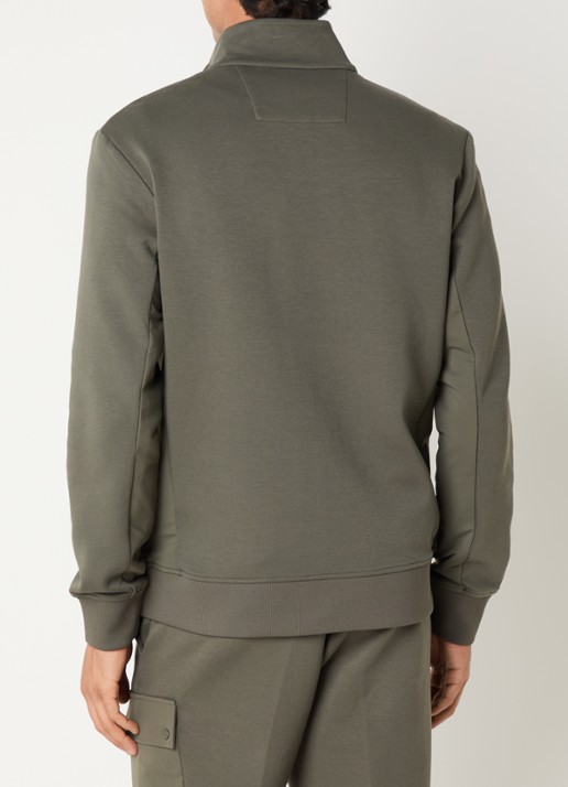 Boggi Milano Sweatvest met borstzak - achterkant 4 bronsgroen