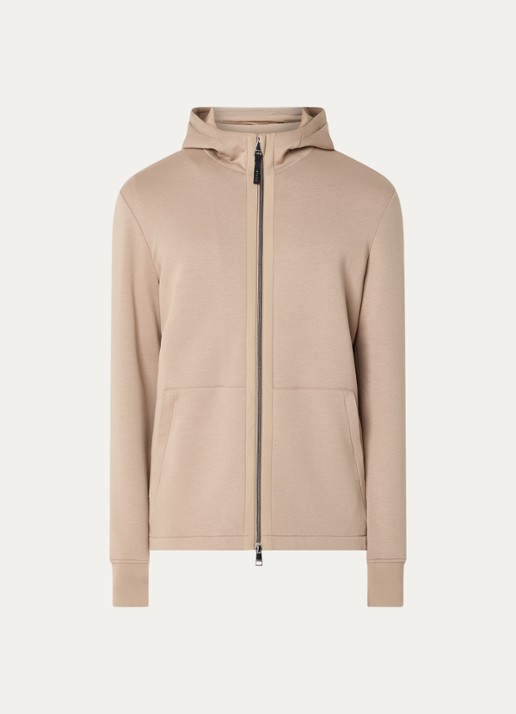 Boggi Milano Sweatvest met capuchon - voorkant 3 camel