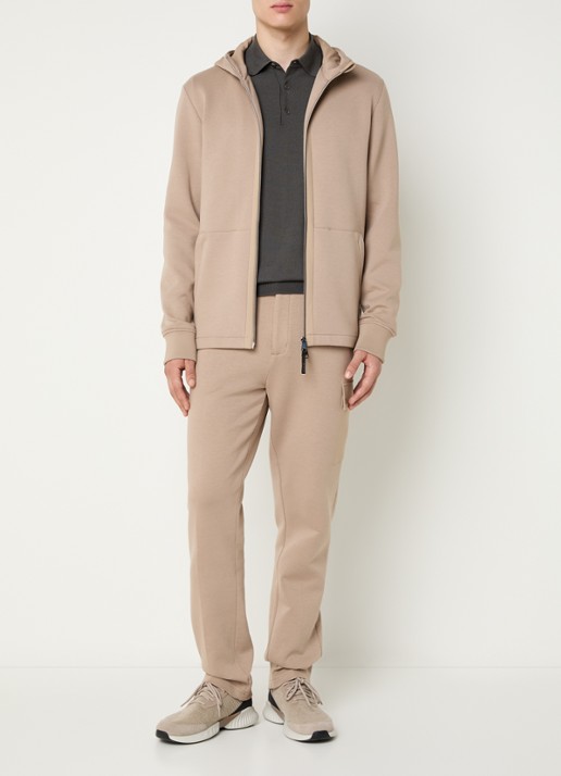 Boggi Milano Sweatvest met capuchon - voorkant 4 camel
