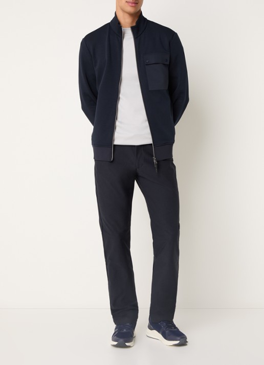 Boggi Milano Sweatvest met ritszakken - voorkant 3 donkerblauw